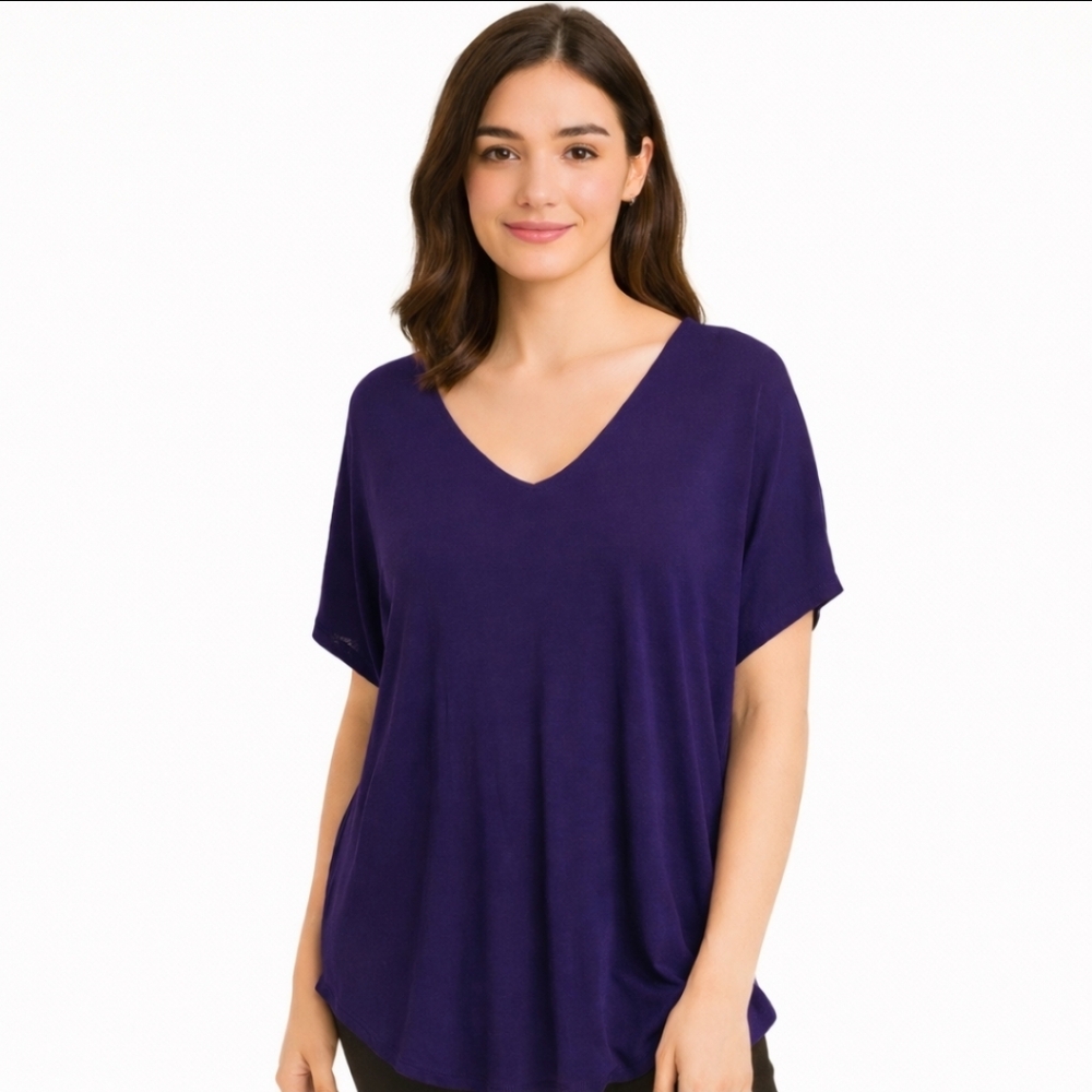 Simply Vera Vera Wang Purple Sheer Tunic Top Size XL